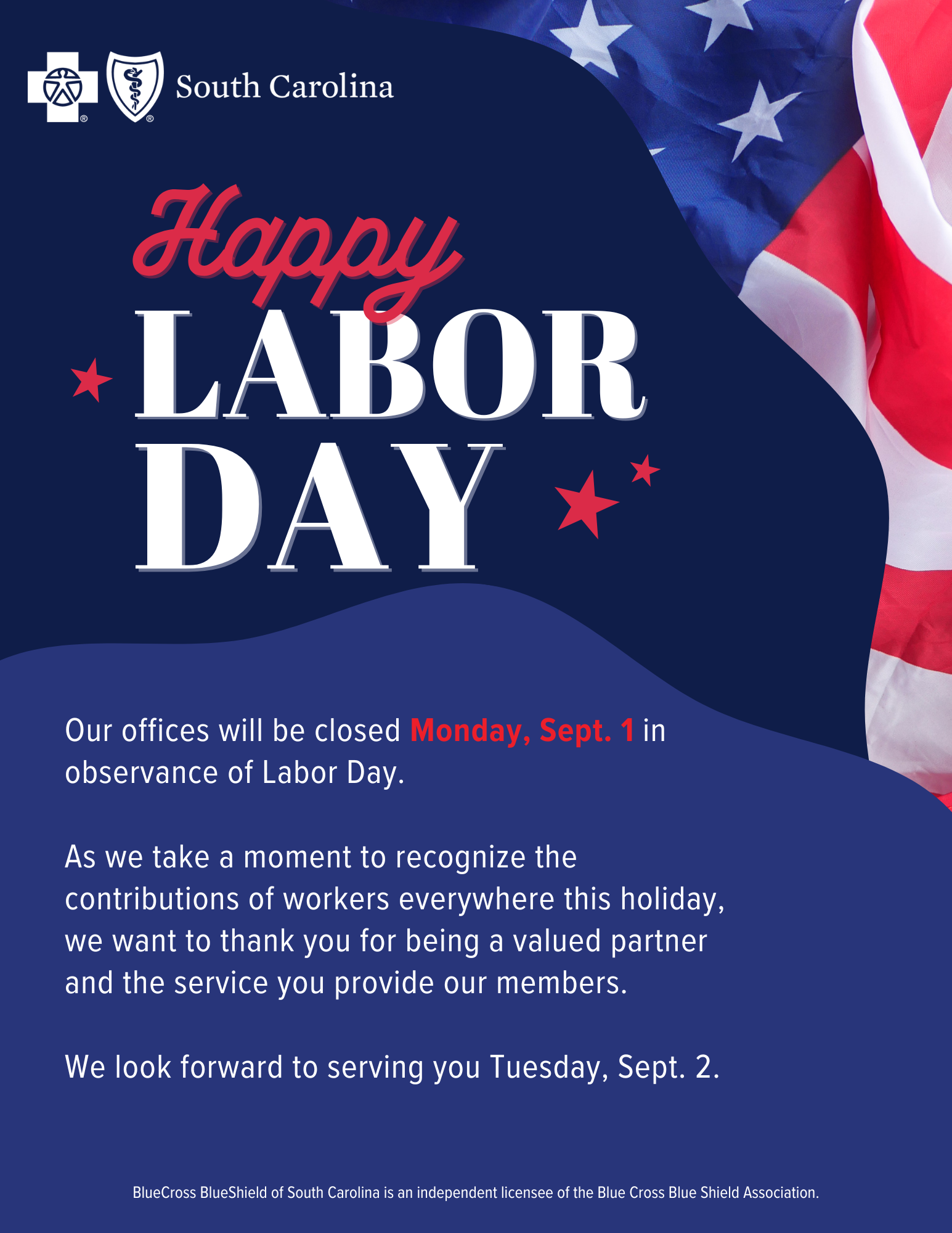 Labor Day Closure Information